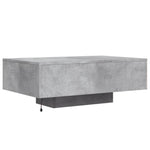 ZNTS Coffee Table with LED Lights Concrete Grey 85x55x31 cm 836612