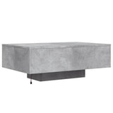 Coffee Table with LED Lights Concrete Grey 85x55x31 cm 836612