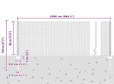 Welded Wire Fence 25 x 0.8 m PVC-Coated Steel Grey Mesh 3336854
