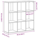 Book Cabinet Black Oak 98x29x97.5 cm Engineered Wood 862472