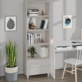 Highboard HAMAR White 60x35x180 cm Solid Wood Pine 340489