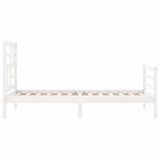 Bed Frame without Mattress White Small Single Solid Wood 3194857