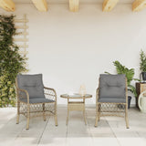 Garden Chairs with Cushions 2 pcs Mix Beige Poly Rattan 365157