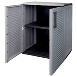 Garden Storage Cabinet Grey and Black 68x37x84 cm PP 151819