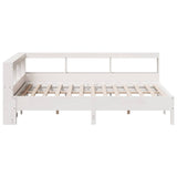 Bookcase Bed without Mattress White 120x200 cm Solid Wood Pine 3324425