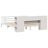 ZNTS Bookcase Bed without Mattress White 180x200 cm Super King Solid Wood Pine 3322717