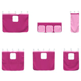 Kids'Loft Bed Frame with Curtains White and Pink 90 x 190 cm 42020824
