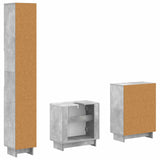 3 Piece Bathroom Cabinet Set EDE Concrete Grey Engineered Wood 3417417