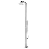 Garden Shower with Grey Base 230 cm Stainless Steel 3070794