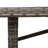 Garden Table Grey PE rattan, powder-coated steel, tempered glass 365604