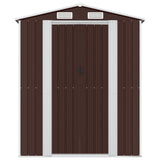 Garden Shed Dark Brown 192x855x223 cm Galvanised Steel 3147468