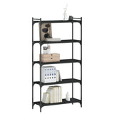 Bookcase 5-Tier Black 80x30x154 cm Engineered Wood 837677