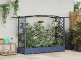 Raised Bed with Trellis and Roof Grey 169 x 40 x 125 cm PP 42032552