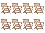 Outdoor Chair Set of 8 Natural wood Solid acacia wood Standard 3074937