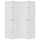 Room Divider 4 Panels White Solid Wood Paulownia 358786
