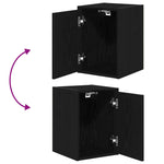 ZNTS Garage Cabinets 2 pcs Black Engineered Wood 3328288