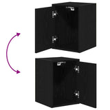 ZNTS Garage Cabinets 2 pcs Black Engineered Wood 3328288