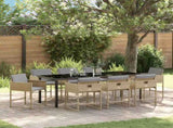 Garden Dining Set 9 pcs Beige Poly Rattan 3380740