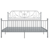 Bed Frame without Mattress Grey Metal 200x200 cm 324861