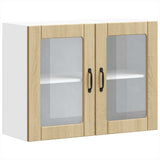 Kitchen Wall Cabinet with Glass Door Lucca Sonoma Oak Engineered Wood 853850