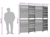 Room Divider 4 Panels Grey Poly Rattan 365394