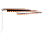 ZNTS Manual Retractable Awning 300x250 cm Orange and Brown 3051198