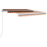 ZNTS Manual Retractable Awning 300x250 cm Orange and Brown 3051198