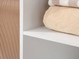 Open Wardrobe Double Mobile Storage Shelves Organizer W/6 Wheels-White T3398P343294