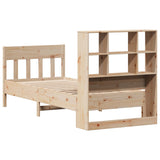 ZNTS Bed Frame without Mattress 75x190 cm Small Single Solid Wood Pine 3323245