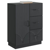 Sideboard with Drawer Black 66 x 34.5 x 87 cm Engineered Wood 895316