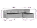 4-Seater Garden Sofa Rattan Look PP White 3443924