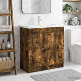 Bathroom under Sink Cabinet Smoked Oak 56 x 37.5 x 81 cm 890069