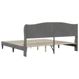 Bed Frame with Headboard Dark Grey 180 x 200 cm Velvet 42027951