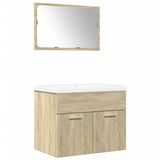 3 Piece Bathroom Furniture Set Sonoma Oak Engineered Wood 3324987