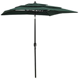 3-Tier Garden Parasol with Aluminium Pole Green 2x2 m 313845
