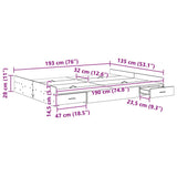 Storage Bed Frame White 135 x 190 cm Engineered wood 3335317