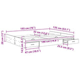 Storage Bed Frame Concrete Grey 135 x 190 cm Engineered Wood 3335320