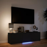 TV Cabinet with LED Black 140 x 34 x 40 cm Engineered Wood 3418706