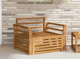 Outdoor Sofa Solid Acacia Wood Natural 3436354