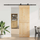 Sliding Door NARVIK Natural and Black 70 x 210 cm 3445269