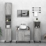 ZNTS 3 Piece Bathroom Cabinet Set Grey Sonoma Engineered Wood 3185549