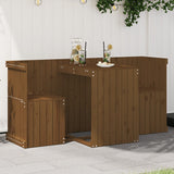 Balcony Set 2 Seater Honey Brown Solid Wood Pine 825061