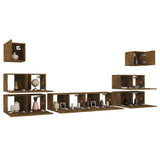 8 Piece TV Cabinet Set Smoked Oak Engineered Wood 3120290