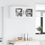 Wall Glass Cabinet PORTO 2 pcs High Gloss White 40 x 31 x 40 cm 885194