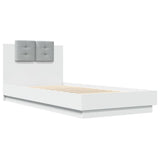 Bed Frame White Engineered wood, Plywood Single Bed 3210024