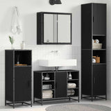 Bathroom Furniture Set 4 pcs Black Oak Engineered Wood 3402353
