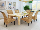 Dining Chairs 6 pcs Abaca and Solid Mango Wood 274199
