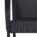 Dining Chair Set of 4 Black PE rattan, powder-coated steel 310084