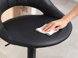 Set of Two Faux Leather Bar Stools - Black T3398P423525