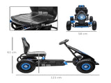 Kids Pedal Go Kart, with Adjustable Seat, Inflatable Tyres - Blue T3398P348330